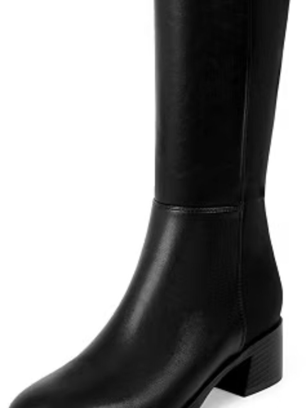New! MARC FISHER Sheree Black Leather/Fabric Side Zip Riding Boot 10M
